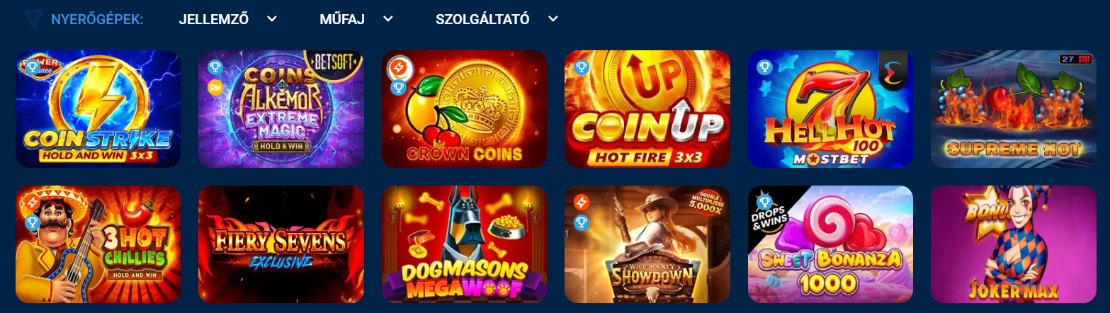Nyerőgépek és slot játékok
