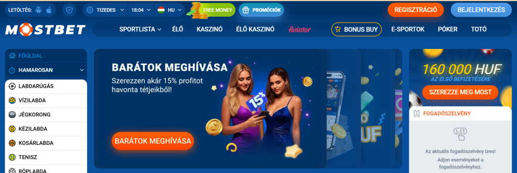 Mostbet hu lokalizált oldal magyar nyelvű felülettel